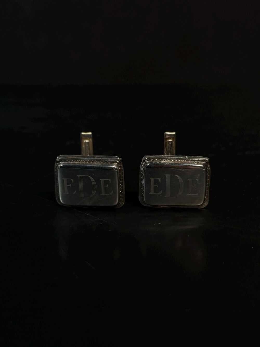 Vintage Italian Sterling Silver Photo Locket Cuff Links